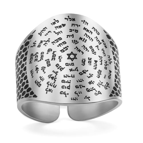 VASSAGO 72 Names of God Hebrew Ring Star of David Kabbalah Ring