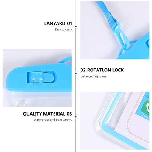 Hemobllo bolsa transparente para celular à prova d'água, capa fluorescente de PVC bolsa seca para t