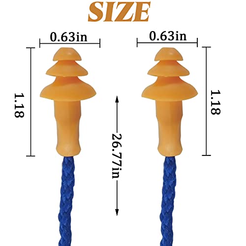 Ronyoung 100 Pairs Corded Ear Plugs Reusable Silicone Earplugs Sleep Noise Cancelling For Hearing Protection #TOP1