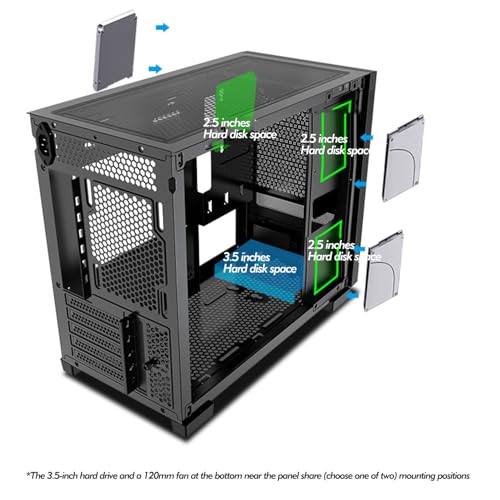 Obudowa komputerowa ze szkła hartowanego z pionowym uchwytem GPU, idealna do konstrukcji M-ATX/ITX, poprawia chłodzenie dzięki konstrukcji panelu przedniego z siatką