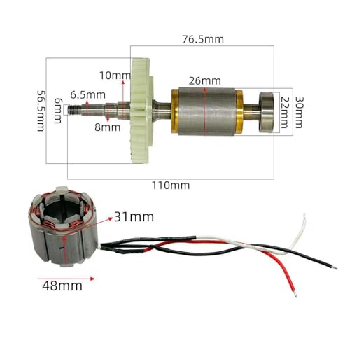 Armature Rotor,Rechargeable Lithium-ion Brushless Angle Grinder Rotor Stator Complete Set Of Motor 4830 Brushless Angle Grinder Motor