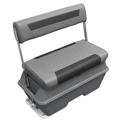 Wise DLX156-1905 DLX Pontoon Series 70 Quart Swingback Cooler Seat - Marble/Reef Stone