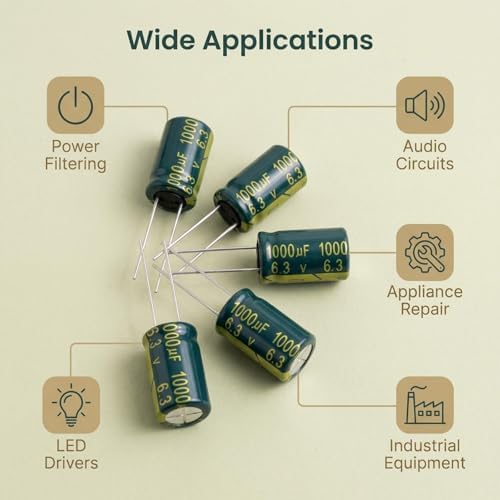 20Pcs 6.3V 1000uF Electrolytic Capacitor, 8x12mm — 사진 4