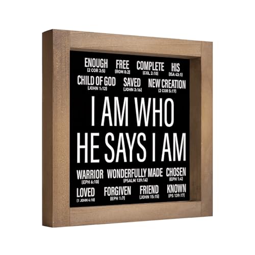 pechpell Christian Office Decor for Women Men, 6 In Wooden Bible Verses Inspirational Sign, Rustic Scripture Art Desk Prayer Room Baptism Table Kitchen Bathroom Motivational Religious Home Decorations