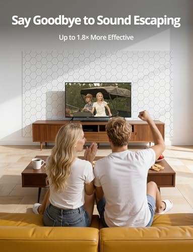 Image of Kuchoow Mass Loaded Vinyl Soundproof Foam Wall Panels for Noise Reducing and Absorbing, Hexagon White 12 Pack 12 inch x 12 inch x 0.4 inch Acoustic Panel for Studio Room, Decorative Tiles for Ceiling, Door