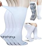Aisesine Medical Boot Sock for Walking Brace,Orthopedic Cast Shoes Wide Calf Knee High Socks for Men Women White