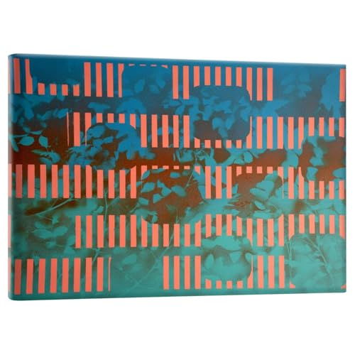 PHOENIX Modern Abstract Wall Art Decor Framed Canvas Retro Futuristic Neon Color Geometric Pattern Trendy for Home Office Living Room & Bedroom 12X16 Inch