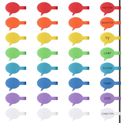 Trilancer Cord Labels Cable Label, Multicolored Handwriting Cord Tags - Speech Bubbles Tags for...