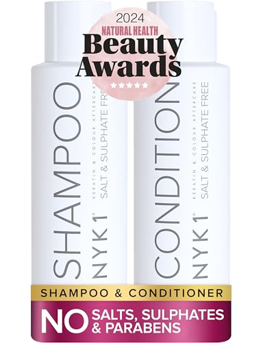 NYK1 Champú Sin Sulfatos Y Acondicionador - Champú Sin Sulfatos Ni Parabenos ni Siliconas (500ml x2)