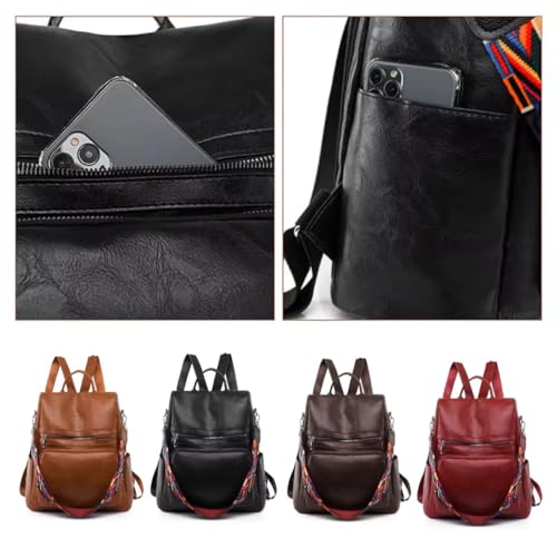 Mochila Feminina Oxford Anti-roubo Impermeável, Grande, Unissex, Preta (Café)