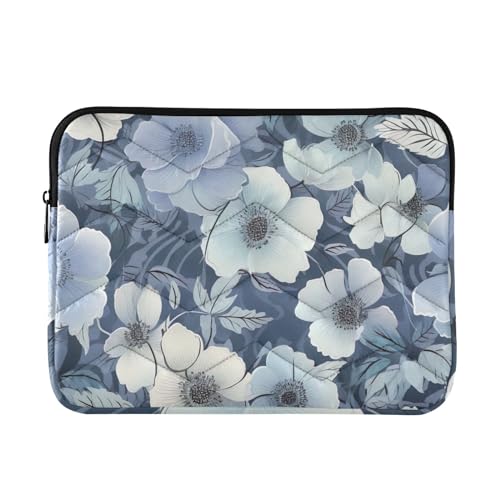 Funda para portátil azul con flores poppy 13-14 pulgadas miniatura 1