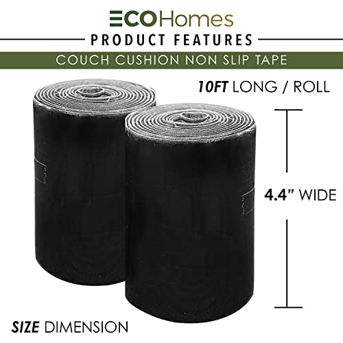 Ecohomes Couch Cushion Grip Tape Keep Couch Cushions From Sliding - Double Sided Hook And Loop Tape, 4.4” X 10 Ft Heavy Duty Strips With Adhesive For Couch, Fabrics, Mattresses | Non Slip Sheet Pads #TOP7