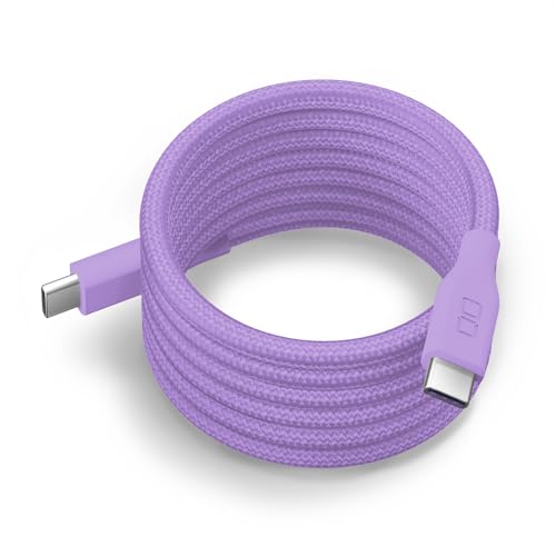 CIO スパイラルケーブル CtoC (Type-C/USB-C) 急速充電 磁石 マグネット吸着 充電ケーブル PD 240W データ転送 480Mbps 形状記憶 (06:エアリーパープル, 1m)