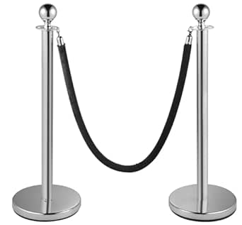 WYATT PACK-2 Crowd Control Stanchions and Velvet Ropes 5 ft Crowd ...