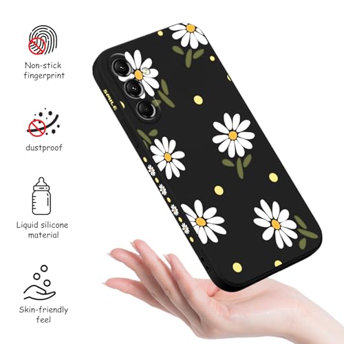 LEECG for Samsung Galaxy S26 Case, Slim Thin Soft Touch Flowers Pattern Design Phone Cover for Galaxy S26 6.3 inch, Daisy Black by LEECG - Used condition - Image 4