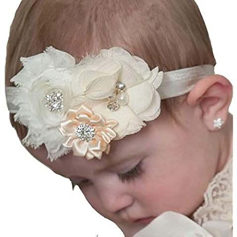 Bloomposh Baby Headbands Hairbands Hair Bows Elastics Handmade Hair Accessories for Baby Girls Newborn Infant Toddlers Kids (Ivory) Cover