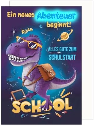 Edition Seidel Premium-Einschulungskarte – Witziges Comic-Design Für Jungen, 11,5 X 17 Cm Mit Umschlag