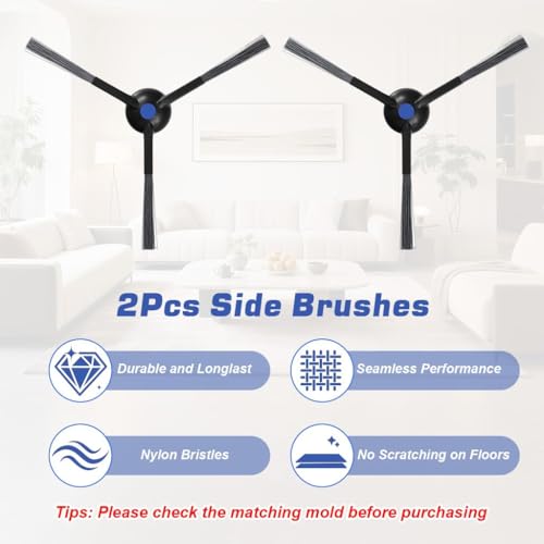 Image of 2-Pack Side Brush Compatible with Ecovacs Deebot N30 N30 Plus N30 Pro Omni, Replacement Side Brushes, Durable Nylon Bristles Edge Cleaning Brushes for Robotic Vacuum Cleaner Accessories (ED N30 SB2)