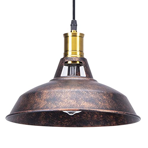 STOEX Lustre Suspension Industrielle Vintage E27 Lampe Plafonniers Retro Abat-jour pour Cuisine Salle à manger Salon Chambre Restaurant Rouille