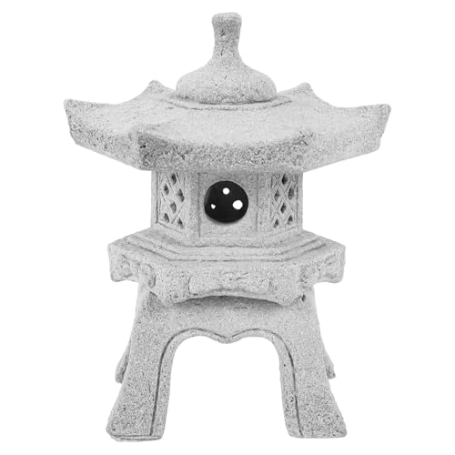 DOITOOL Mini Japanese Pagoda Statue Stone Lantern Outdoor Garden Decor for Zen Garden Fish Tank Bonsai Courtyard Terrace Ornament