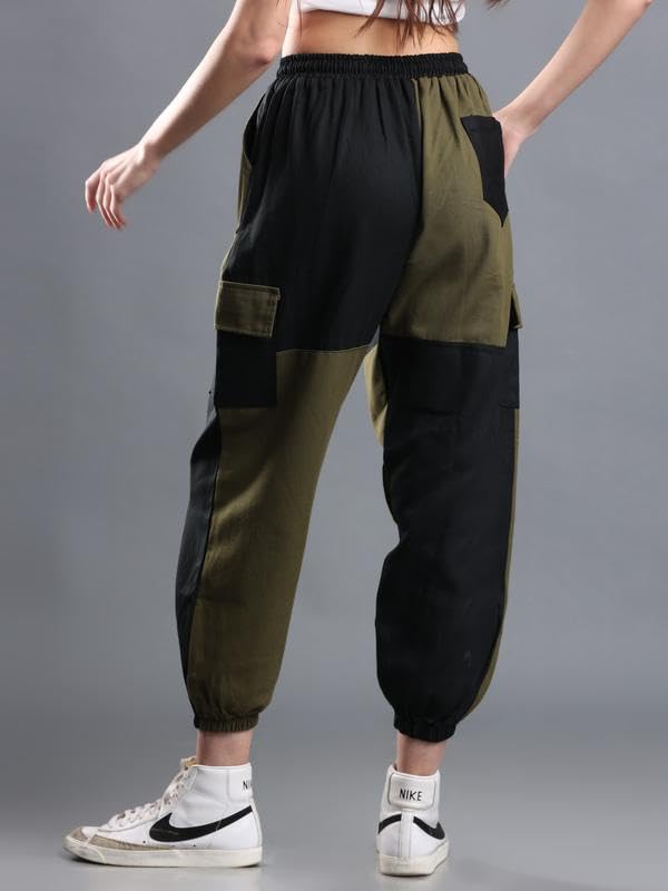 The Dance Bible Women Multi-Color Pleated Baggy Streetwear Jogger Pants (Adam) 1