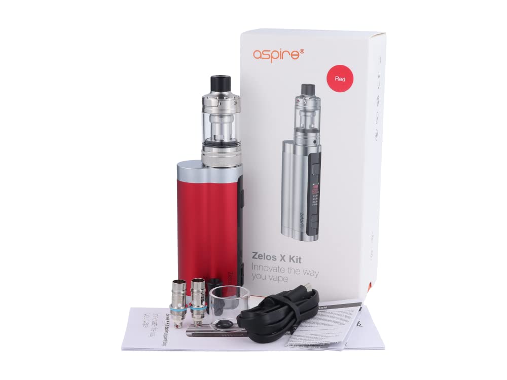 Aspire Zelos X E Zigarette | bis 80 Watt Ausgangsleistung | Verschiedene Dampfmodi | 3 ml Tankvolumen | Zwei Verdampferköpfe enthalten | Farbe: Gunmetal