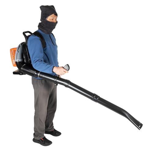 Soplador de hojas de jardín de gasolina, enfriado por aire, con potente motor de 2 tiempos y gran mochila de 63 cc