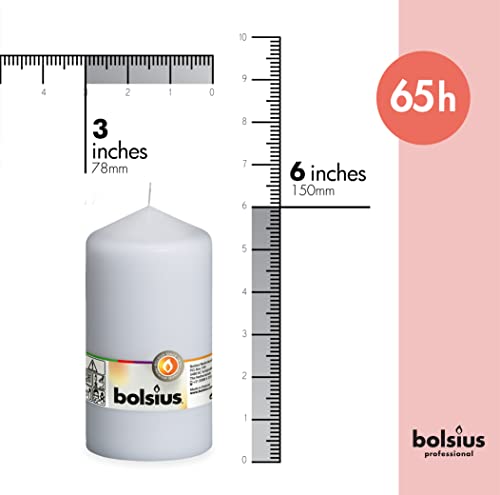 BOLSIUS Unscented White Pillar Candles #TOP17