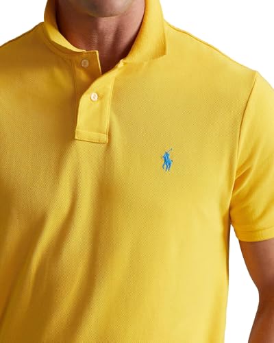 POLO RALPH LAUREN Men Custom Fit Mesh Pony Logo Shirt (M, Yellowfin)4