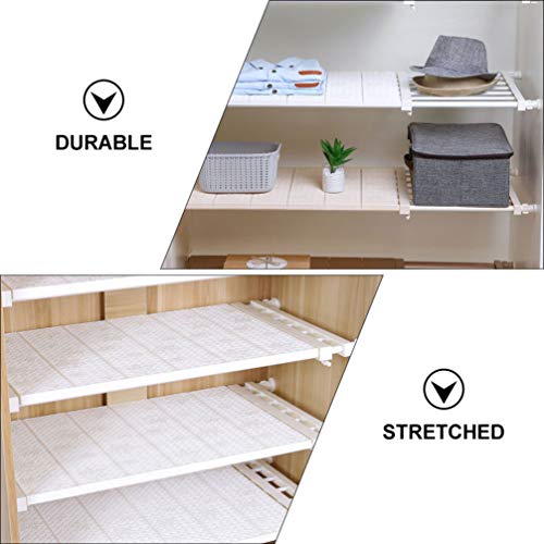 Cabilock Expandable Closet Tension Shelf Rod Adjustable Storage Rack Organizer Diy Divider Separator For Cabinet Wardrobe Cupboard Kitchen Bathroom White S #TOP3