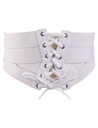 Yoli Women's Stretch Elastic Wide Band Lace-Up Waspie Corset Waist Belt Cinch #TOP5