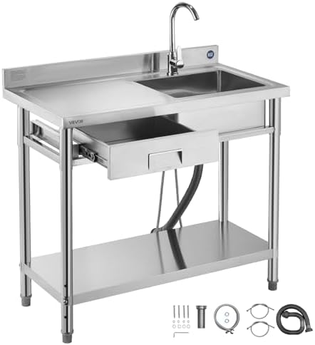 Évier De Camping En Acier Inoxydable - Bassin De Lavage 5,5L Avec Bouchon De Vidange - Pour Pique-nique, VR, Plein Air - 6