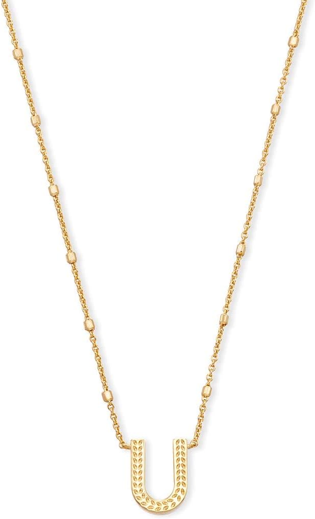 Kendra Scott Letters A-Z Pendant Necklace for Women, Fashion Jewelry, 14k Gold-Plated Brass