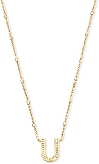 Kendra Scott Letters A-Z Pendant Necklace for Women, Fashion Jewelry, 14k Gold-Plated Brass