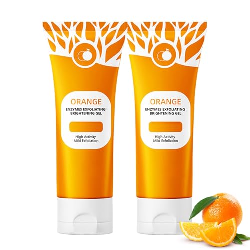 Orange Exfoliating Gel, Orange Gel Exfoliante Facial Hombre con Enzimas de Naranja, Facial Hidratante Y Purificante Limpieza Profunda E Hidratación para Rostro Y Cuerpo(2pcs)