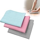 Hioip Pack de 3 Paños Microfibra 30x30 cm Paños de Limpieza Microfibra Reutilizables Valletas Bayetas de Microfibra para Cocina Cristales Suelos Moto Coche para Uso Seco y Húmedo (Rosa/Azul/Gris)