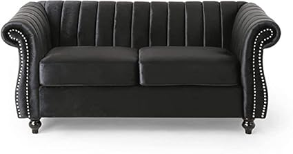 Antique Wood Hub 2 Seater Sofa Lazy Couch and Reclining Sofa/for Bedroom/Living Room/Office Reception Recliner Lounge Sofa and Armchair (Large, Dark Brown)