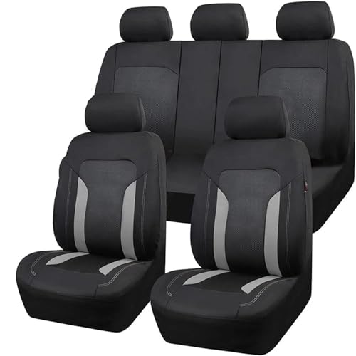 Housses siège voiture universelles anti-taches pour banquette arrière fractionnable grise