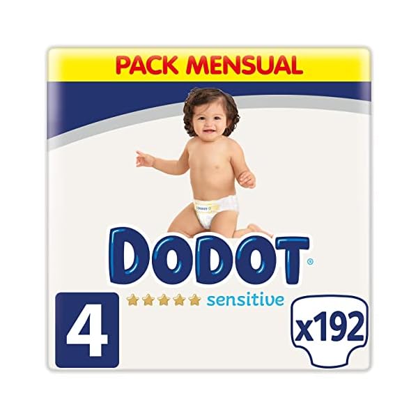 DODOT Baby Sensitive Windeln, Größe 4 (9-14 kg), 192 Windeln + 1 Pack mit 40 Tüchern, Aqua Plastic Free, optimaler…