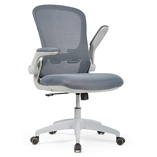 Sedia da Ufficio Ergonomica, Sedia da Scrivania in Rete Traspirante, Sedia Girevole con Braccioli Regolabili e Supporto Lombare, per Ufficio Studio, grigio - Sedia gaming - Immagine 3