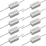 Cement Resistor,10 PCS 5W 47 Ohm 5% Axial Lead Wire Resistor White Wound Fixed Ceramic Cement Resist