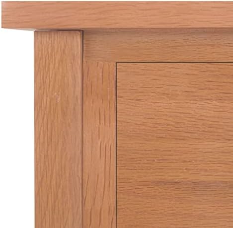 vidaXL Solid Oak Wood Magazine Table with Drawer Wooden Storage Side Table Newspaper Storage Stand Magazine Rack Bedroom Furniture