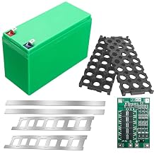 18650 Battery Holder,12V 3S 7P Li-ion DIY Case Holder for 18650 Powerwall Battery Pack Spot Clamp with Nickel Strip BMSGreen Box&Nickel Strip&BMS