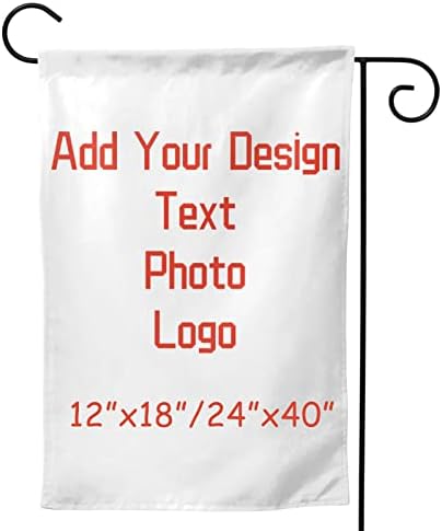 Custom Garden Flags 12x18 Inch Double Side for Outside, Design Personalized Memories Flags with Your Own Photo/Text/Name, Home Decorative Outdoor Banners Customizable Dogs/Cats Square Yard Sign