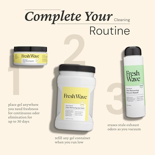 Image of Fresh Wave Lemon Odor Removing Gel, 7 oz., Pack of 3 - Safer Odor Absorbers for Home, Natural Plant-Based Odor Eliminator, Every 7 oz. lasts 15-30 Days, For Cooking, Trash & Pets