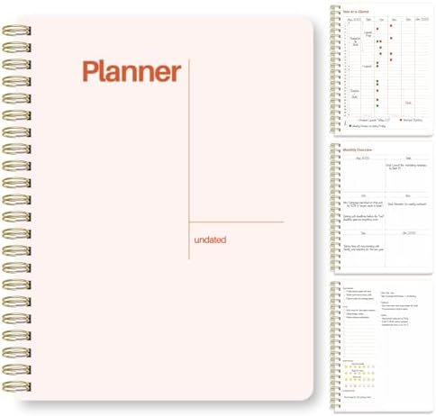 Undated Weekly Planner, 8.5" x 11", Dashboard Layout with Yearly ...