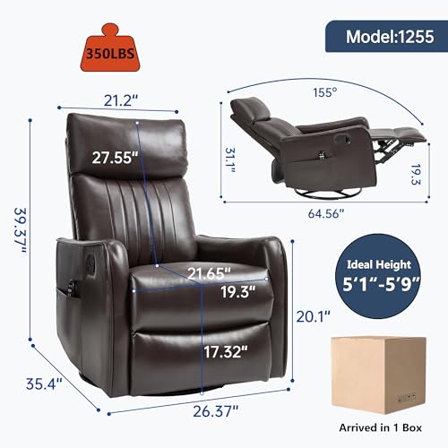 Sillón masaje reclinable piel sintética marrón miniatura 2