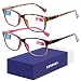 Blue Light Blocking Computer Glasses 2 Pack Anti Eye Eyestrain Unisex(Men/Women) Glasses with Spring Hinges UV Protection(Twilight and Red)
