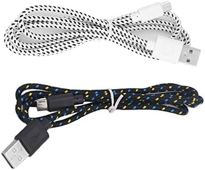 Black & White Maximum Weight Output 2.1A V8 Micro 2.0 USB Data Cable Flat Noodle Data Charger for Android Cell Phones  White