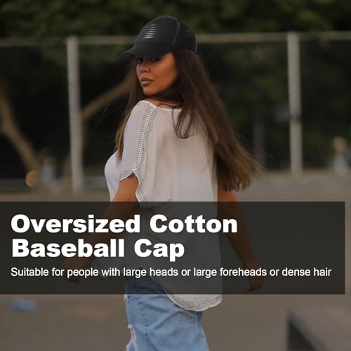 Image of Oversize XXL American Flag Trucker Hat Sport Snapback Hat, Large Size Breathable Mesh Baseball Cap for Men Big Head